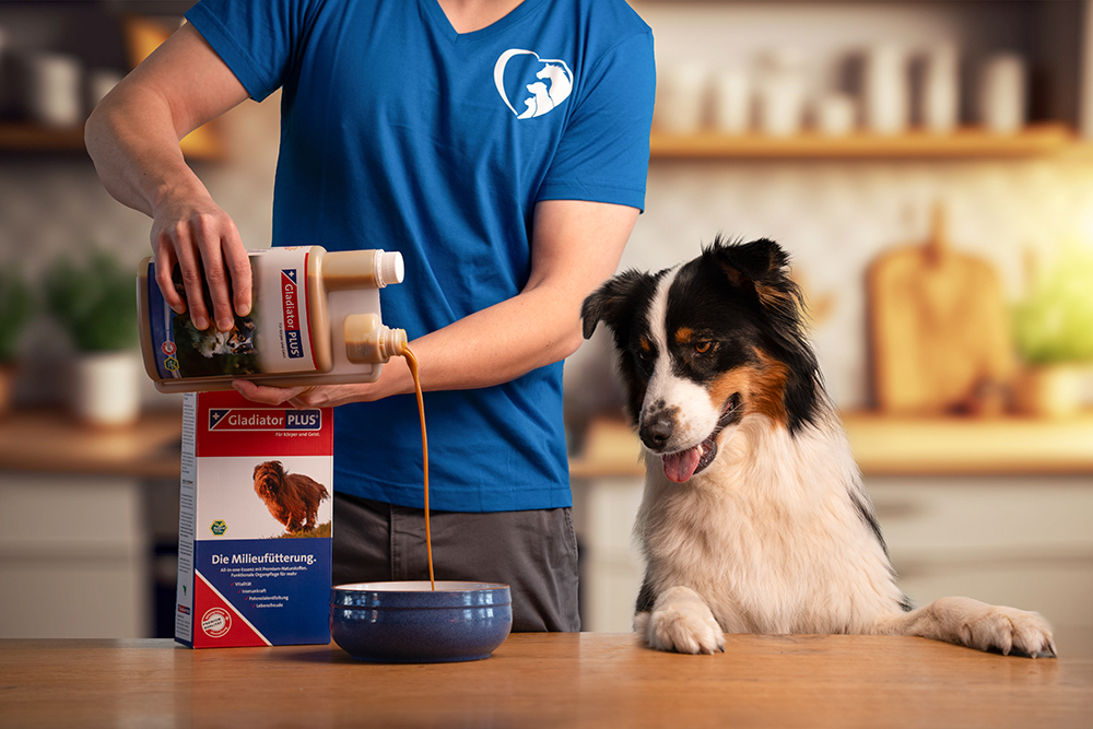 Die All-In-one-Essenz, die deinem Hund hilft, in 40 Tagen mehr Vitalität, Immunkraft und Lebensfreude zu erreichen. Hundefu_tterung1_mit_GP